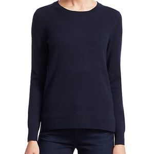 NWOT Navy blue Saks Fifth Avenue Cashmere Roundneck Sweater women’s medium